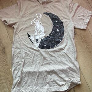 Women's Tan Moon Graphic Tee